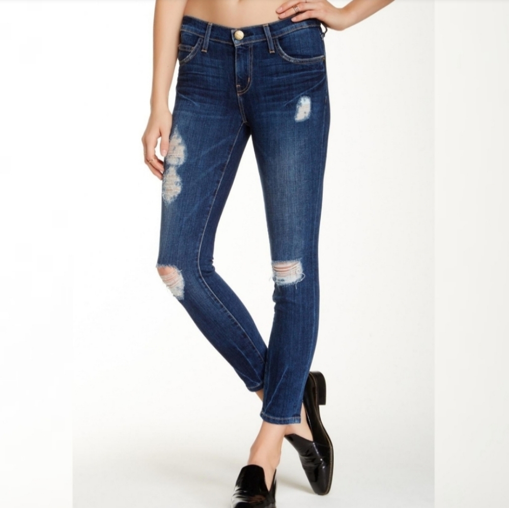 Current Elliott Stiletto Beacon Destroy Denim 26
